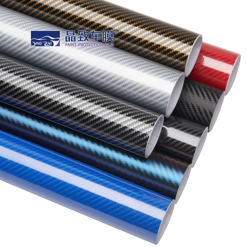 1,52x30M PET Vinyl Film 3D Carbon Fiber Màu xanh đậm có thể co giãn