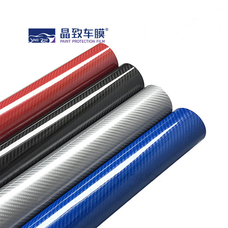 1,52x30M PET Vinyl Film 3D Carbon Fiber Màu xanh đậm có thể co giãn