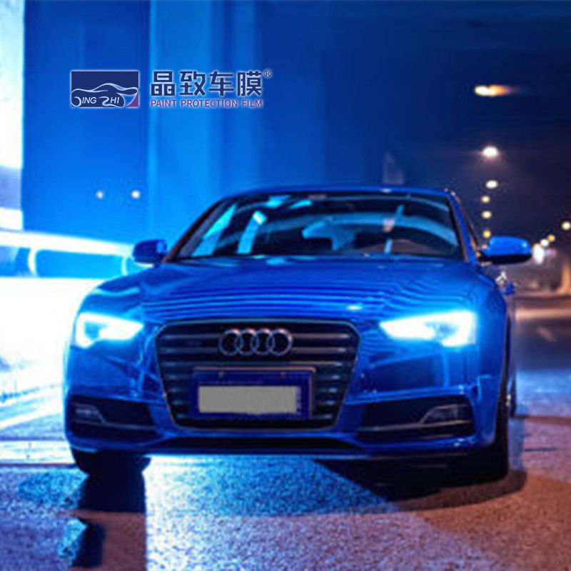 RoHS 3D Carbon PET Vinyl Film Màu trắng Supper Gloss Blue Fiber