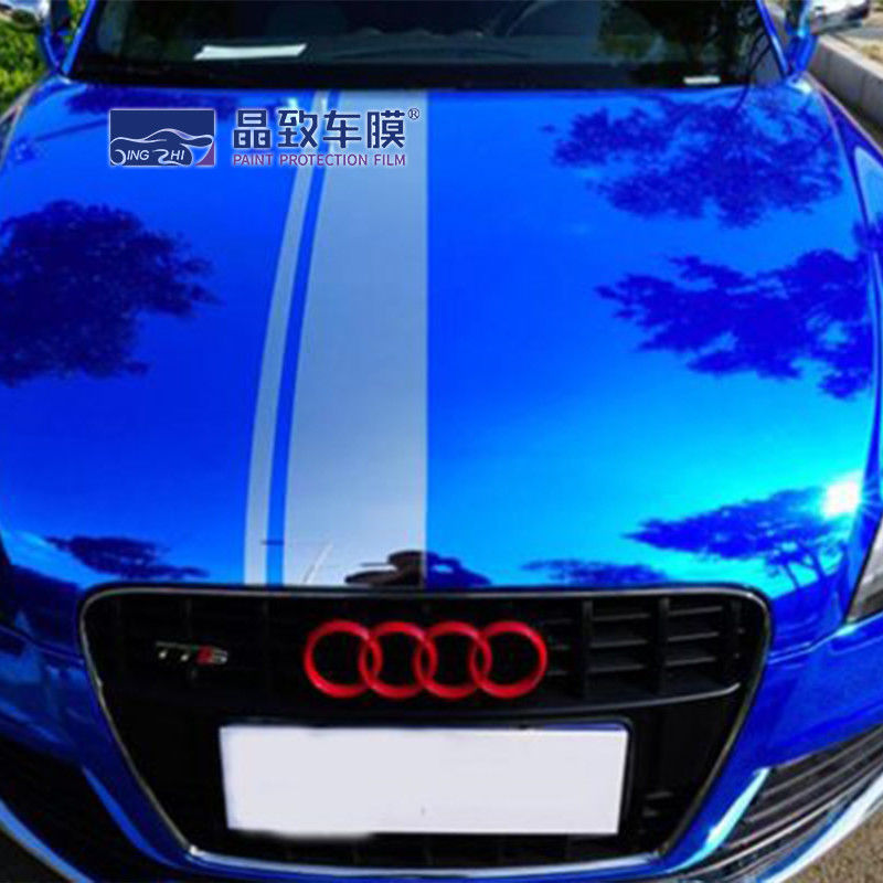 Sản phẩm chăm sóc xe Derek Blue Bọc Vinyl Chrome có thể co giãn như màng gương 1,52 * 18m--Nhà máy sản xuất trực tiếp