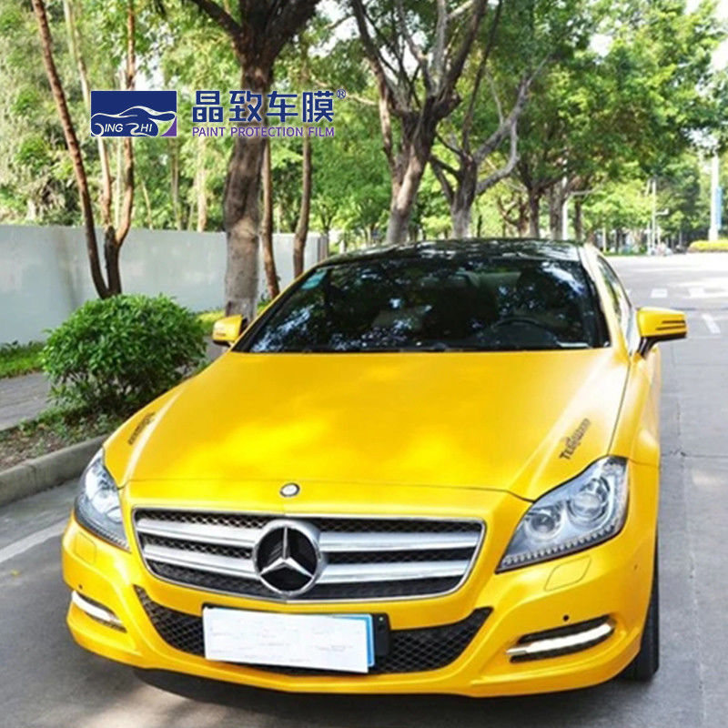 Màu vàng Phim trang trí ô tô Tự động Bọc Vinyl Bảo vệ sơn tự động Bóng pha lê Ngô