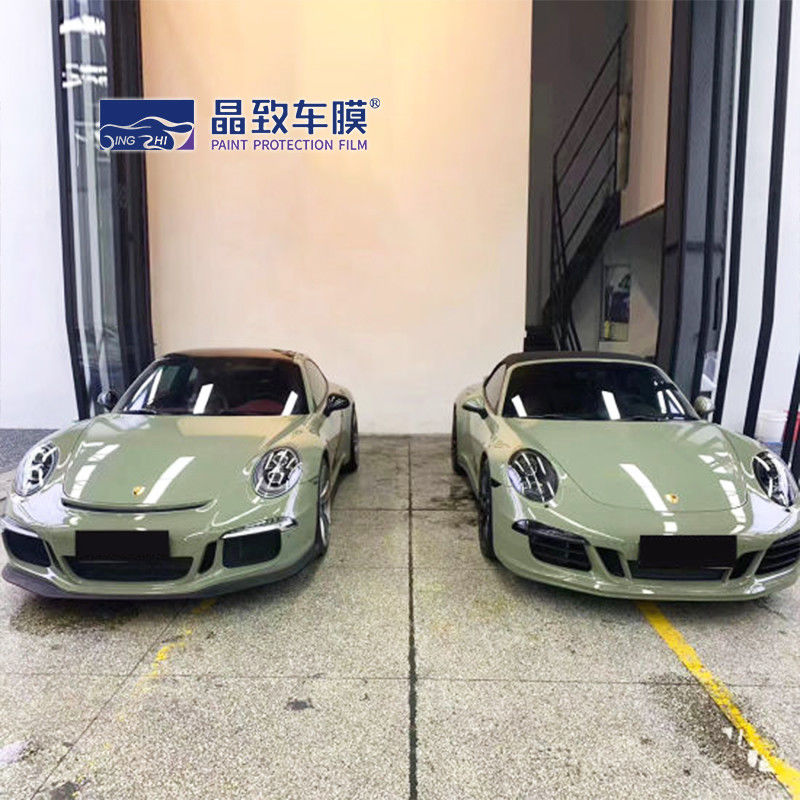 WrapMASTER Giấy Chứng Nhận RoHS Dán Xe Hơi Không Bóng Khí Xe Bộ Phim Bảo Vệ Rõ Ràng Kaki Xanh Xe Bọc
